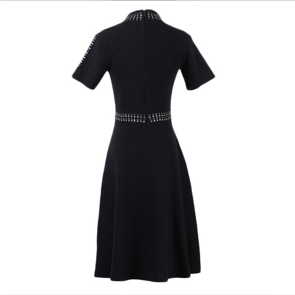 Sandro Bugle Embellished Knit Skater Dress flare size 6 / 38 - Picture 6 of 7